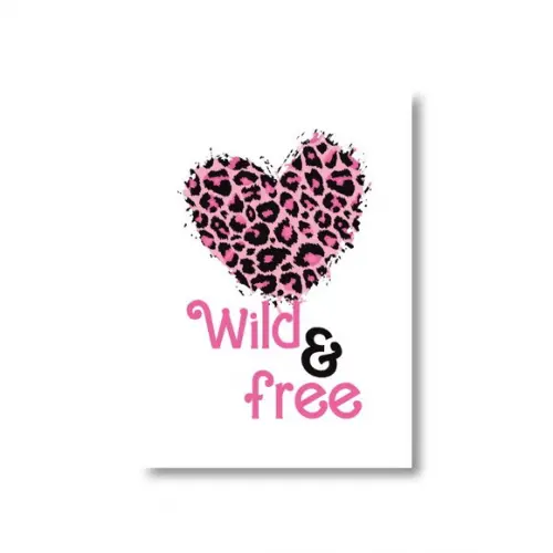 Arte Quadro Digital - Coração Onça - Wild And Free
