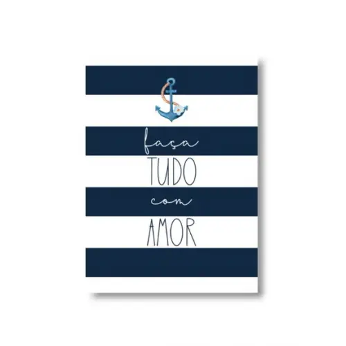 Arte Quadro Digital - Faça Tudo com Amor - Âncora Azul
