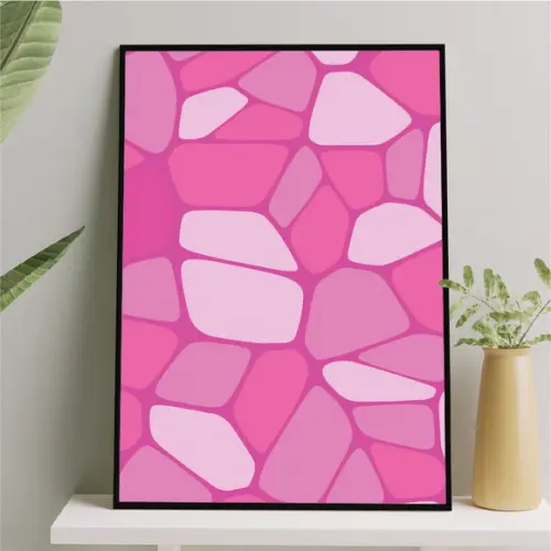 Arte Quadro Digital - Mural Rosa Abstrato