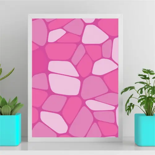 Arte Quadro Digital - Mural Rosa Abstrato