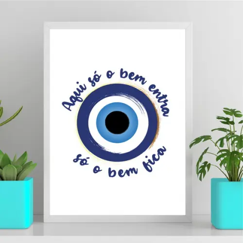 Arte Quadro Digital - Olho Grego - Aqui Só o Bem Entra