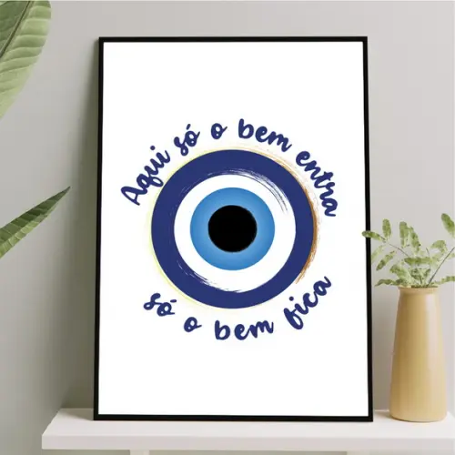 Arte Quadro Digital - Olho Grego - Aqui Só o Bem Entra