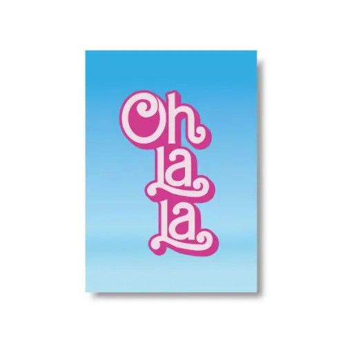 Arte Quadro Digital - Oh La La - Azul e Rosa