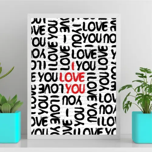 Arte Quadro Digital - Parede I Love You