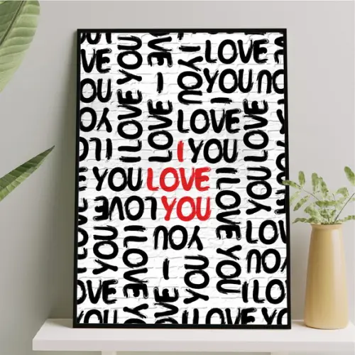 Arte Quadro Digital - Parede I Love You