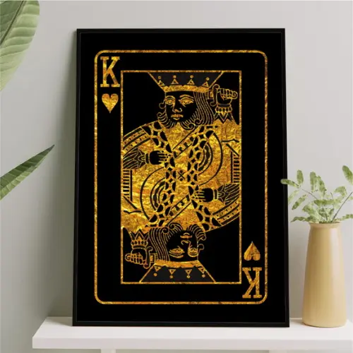 Arte Quadro Digital - Rei de Copas Dourado