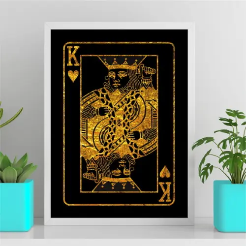 Arte Quadro Digital - Rei de Copas Dourado
