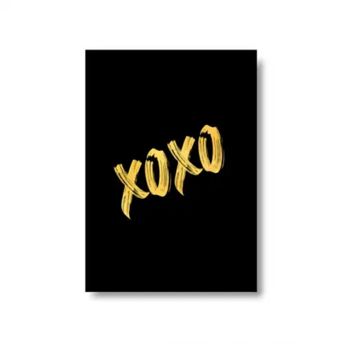 Arte Quadro Digital - Xoxo Preto e Dourado