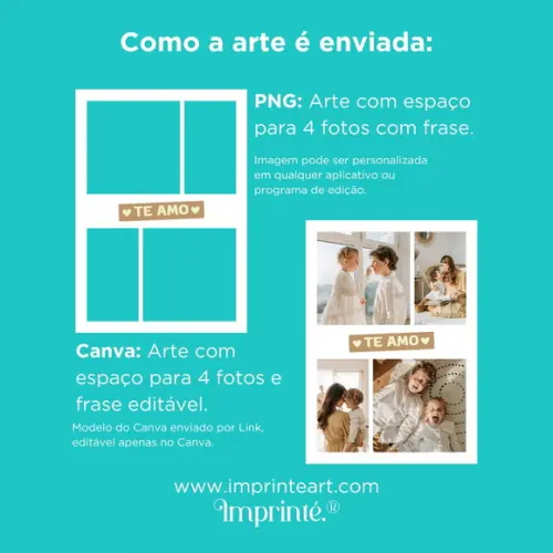 Template para Canva - Te Amo - 6 Fotos