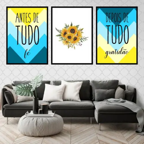 Trio Quadros Digitais - Antes de Tudo Depois de Tudo Girasso