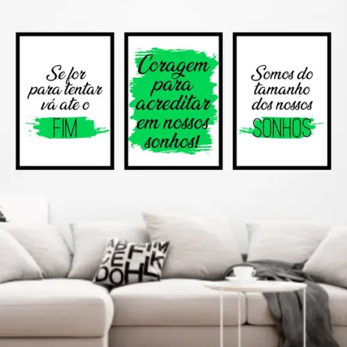 Trio Quadros Digitais - Coragem para Acreditar em seus Sonho