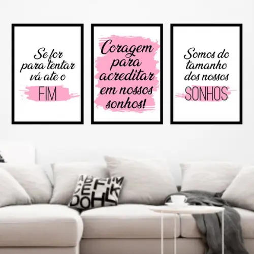Trio Quadros Digitais - Coragem para Acreditar em seus Sonho