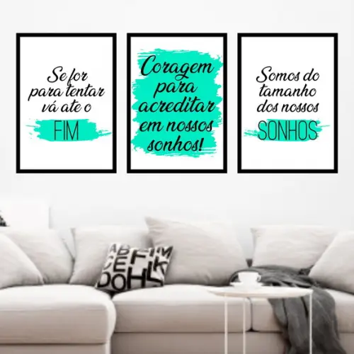 Trio Quadros Digitais - Coragem para Acreditar em seus Sonho