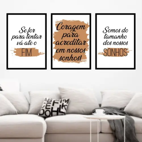 Trio Quadros Digitais - Coragem para Acreditar em seus Sonho