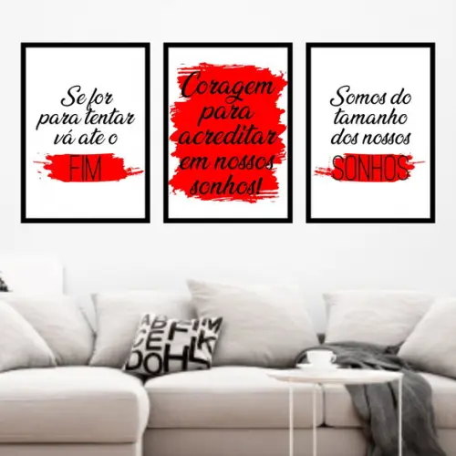 Trio Quadros Digitais - Coragem para Acreditar em seus Sonho