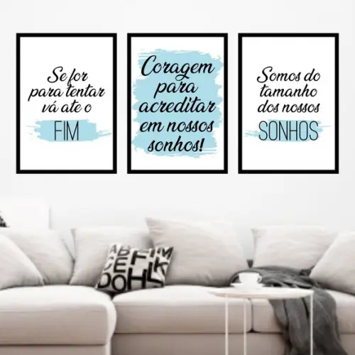 Trio Quadros Digitais - Coragem para Acreditar em seus Sonho