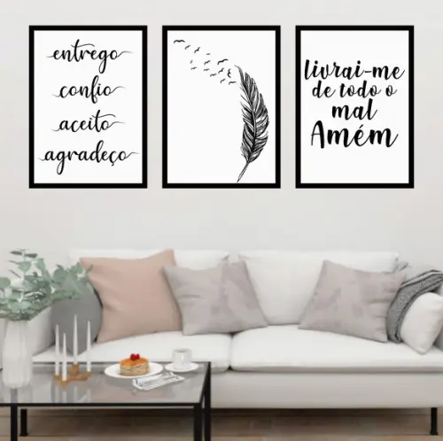 Trio Quadros Digitais - Entrego Confio Aceito Agradeço
