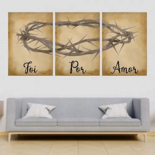 Trio Quadros Digitais - Foi Por Amor Marrom
