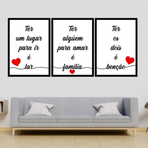 Trio Quadros Digitais - Lar Família Ter os Dois É Benção