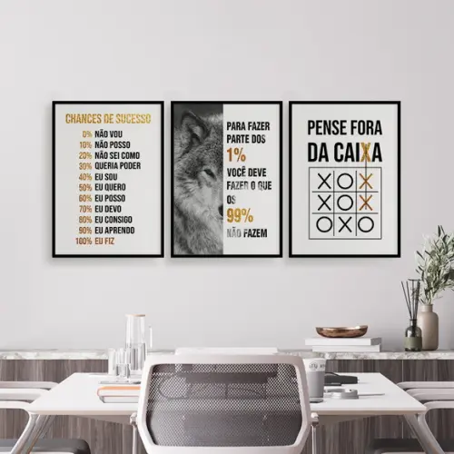 Trio Quadros Digitais - Lobo Emprendedorismo Sucesso