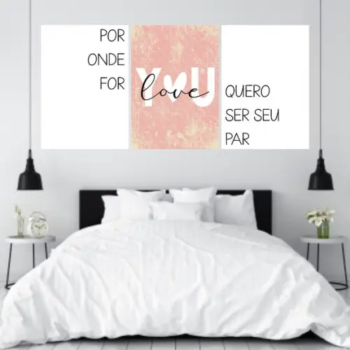 Trio Quadros Digitais - Love You Por Onde For Quero Ser Seu