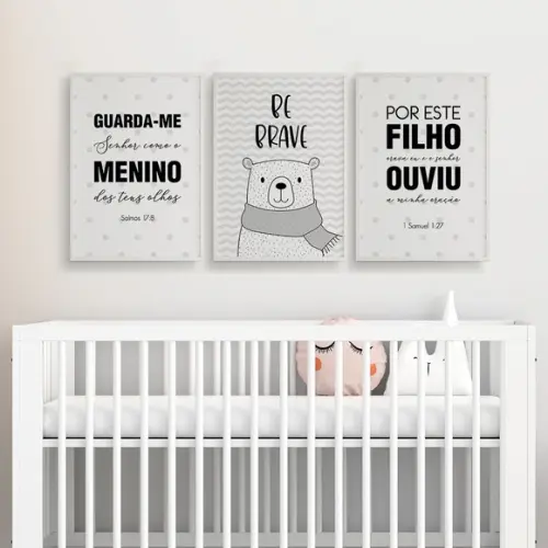 Trio Quadros Digitais - Urso Escandinavo