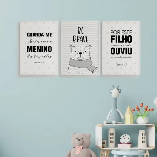 Trio Quadros Digitais - Urso Escandinavo