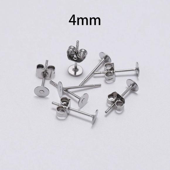 Base Brinco Pino 4 ou 5 mm Aço Inoxidável com 20 Pares