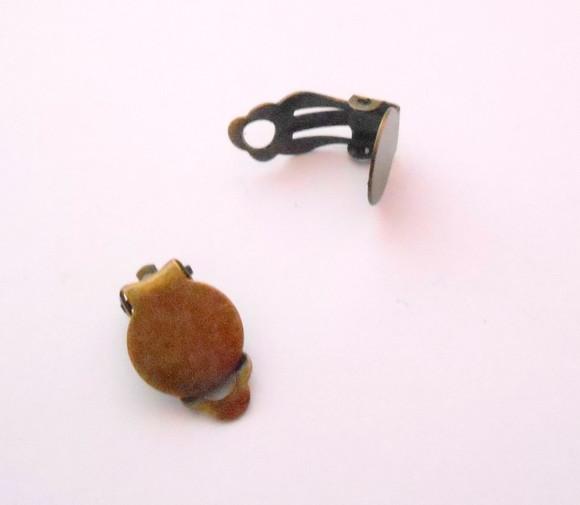 Base para Brinco de Pressão Bronze Antigo (10 Pares)