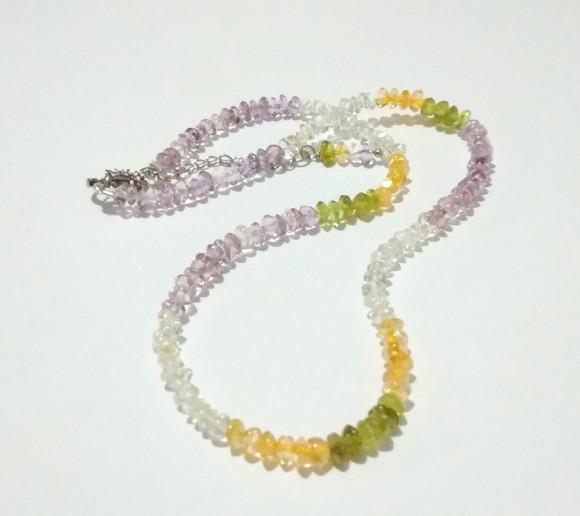 Choker Colar com Pedras Ametista Citrino Peridoto