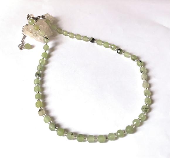 Choker Colar Prenite Facetadas e Inox