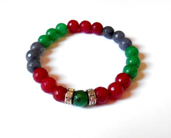 Pulseira Jade Rubi, Jade Safira e Jade Esmeralda Facetadas