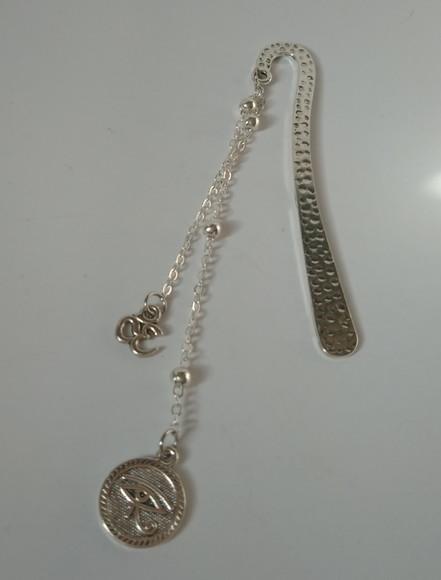 Marcador de Livro / Bíblia Metal com Om e Olho Horus