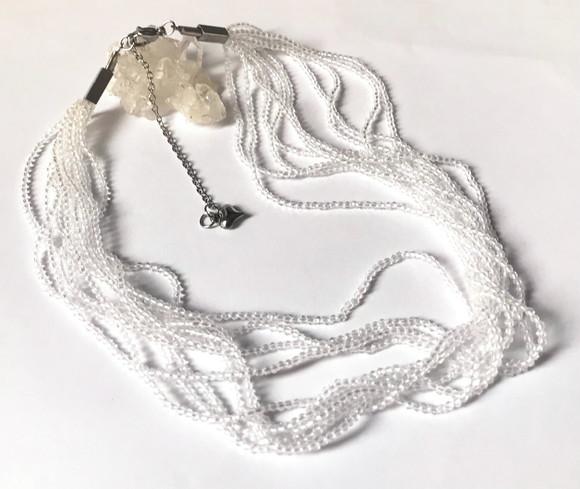 Choker Colar com Cristal 2 mm e Aço Inox 10 Voltas