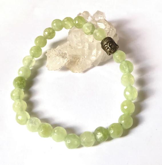 Pulseira Japamala 27 Contas Peridoto e Meru Buda