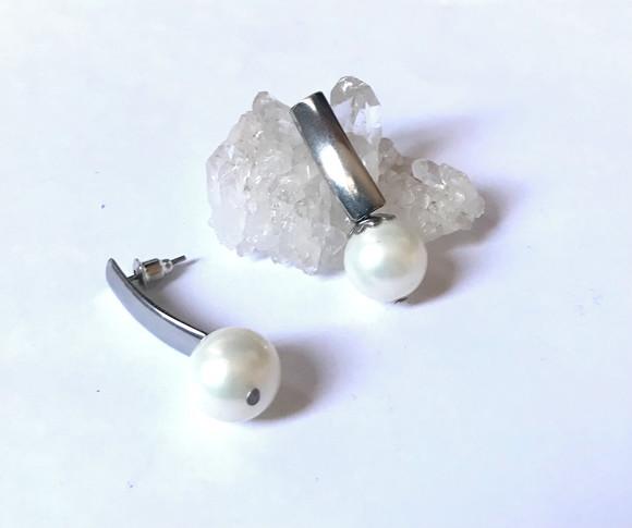 Brinco Pérola Shell Base Pino Aço Inoxidavel