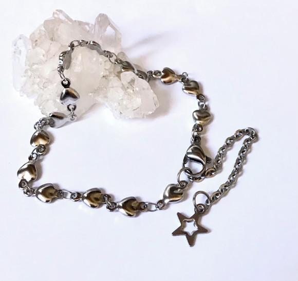 Pulseira Aço Inoxidável com Estrela em Inox