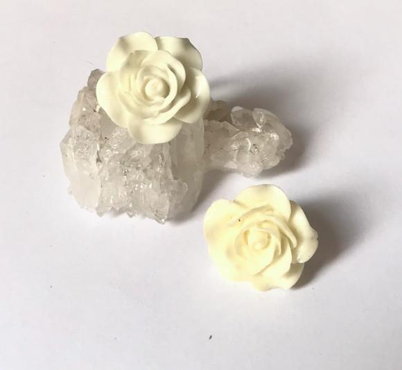 Brinco Flor e Pino Aço Inox