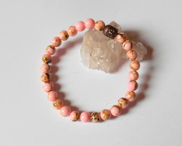 Pulseira Japamala rosa com 27 contas
