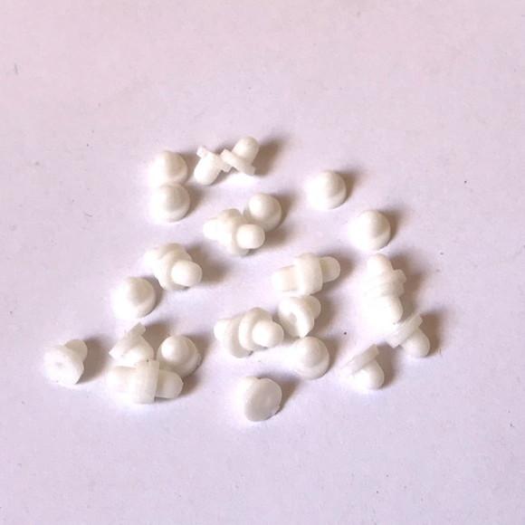 Base Almofada Silicone Branca para Brinco de Pressão 8 mm