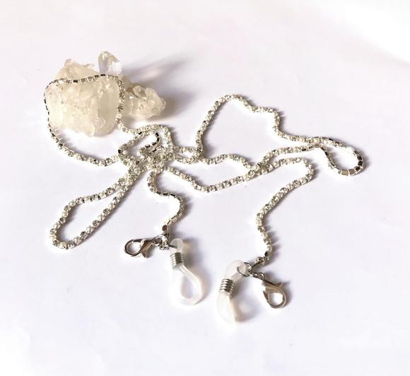 Salva Oculos em Corrente de Micro Perolas e Strass 2 mm