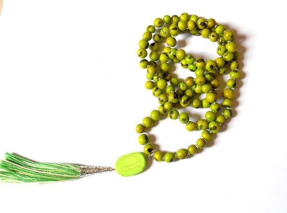 Japamala Colar 108 Contas Açai Verde Limão