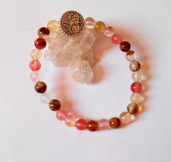 Pulseira Japamala com quartzo melancia 27 contas