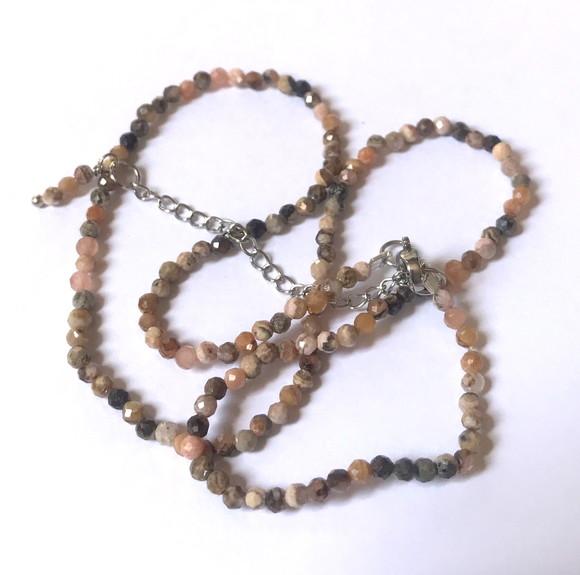 Choker com Micro Rodocrosita Facetada