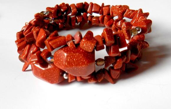 Pulseira Pedra do Sol Ajustável ( Mola)