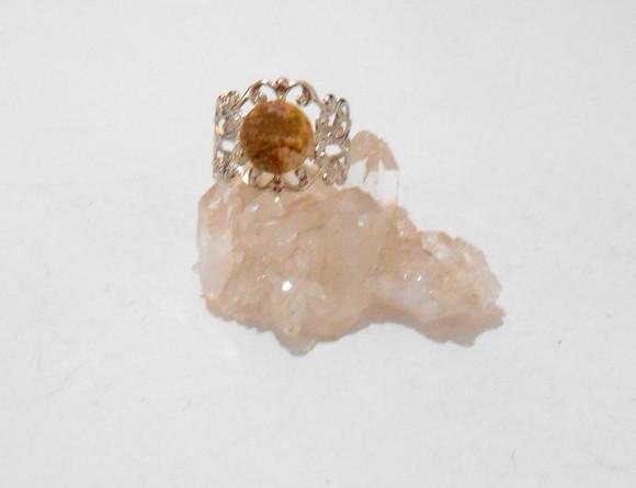 Anel Ajustável com Jaspes Cabochão