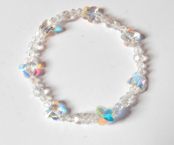 Pulseira Ajustável Cristais e Borboletas Aurora Boreal
