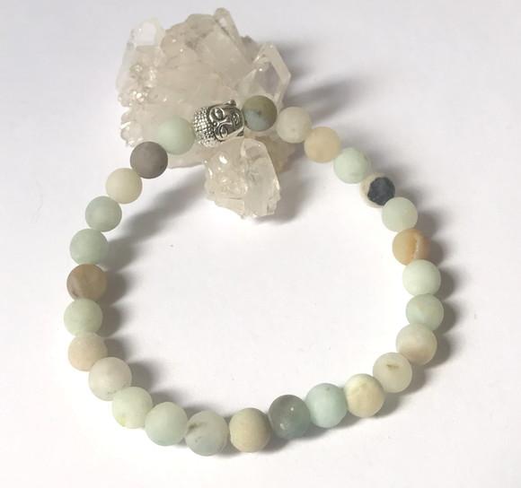 Pulseira Japamala com 27 Contas de Amazonita Fosca