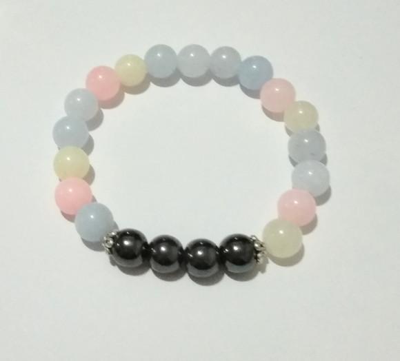 Pulseira com Morganita e hematita