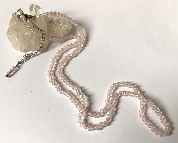 Choker Colar com Cristal Flat Rosa 3 mm e Aço Inox